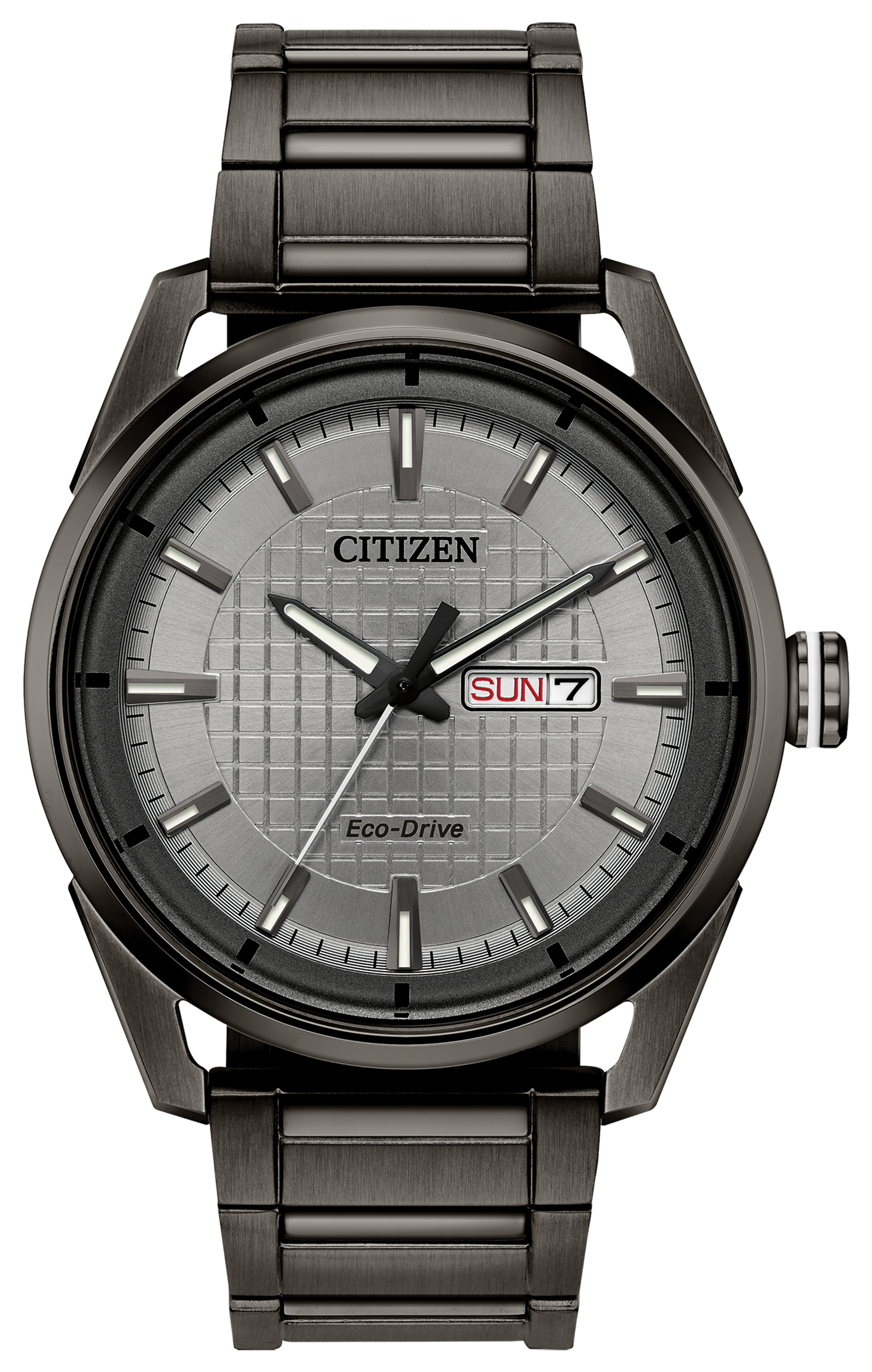 Montre homme bracelet acier et boitiers noirs eco-drive