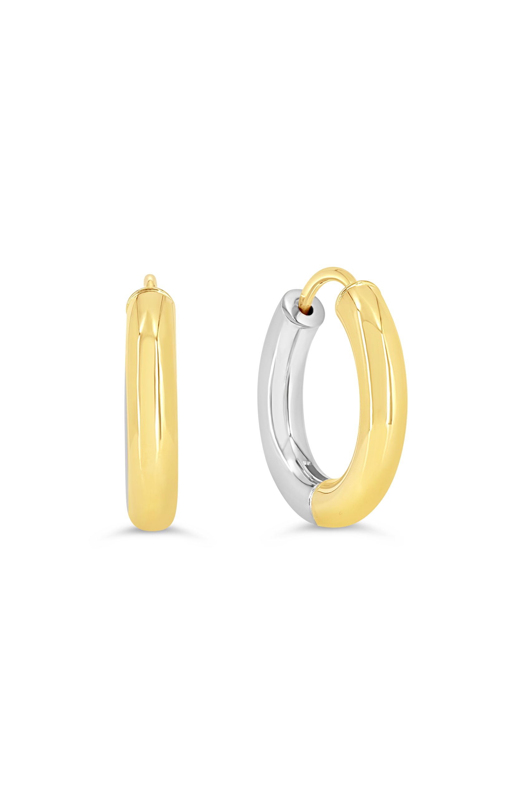Boucles d'oreilles anneaux huggies or 10k 2 couleurs