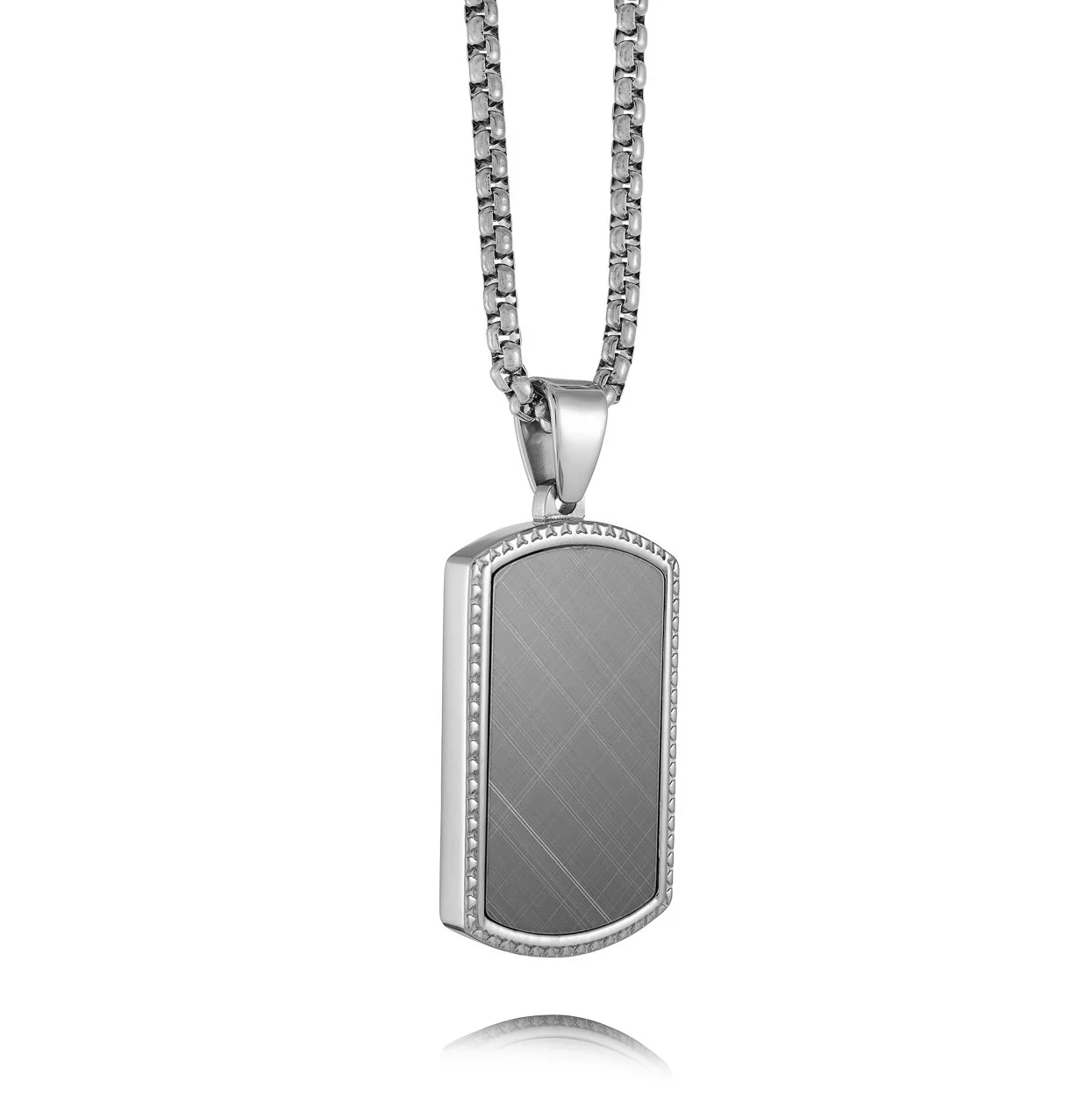 Chaîne et pendentif acier unie