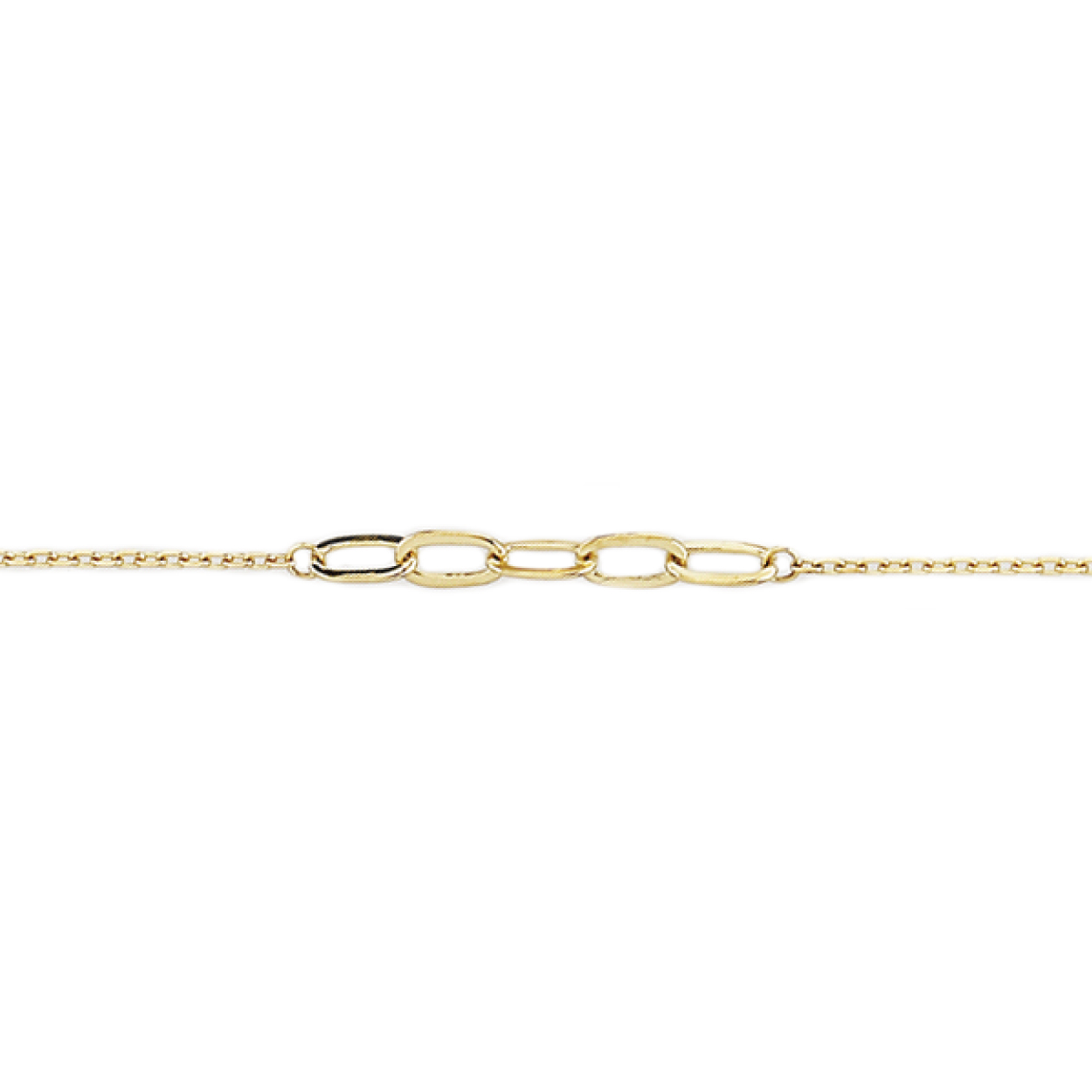 Bracelet or jaune 10k motifs anneaux
