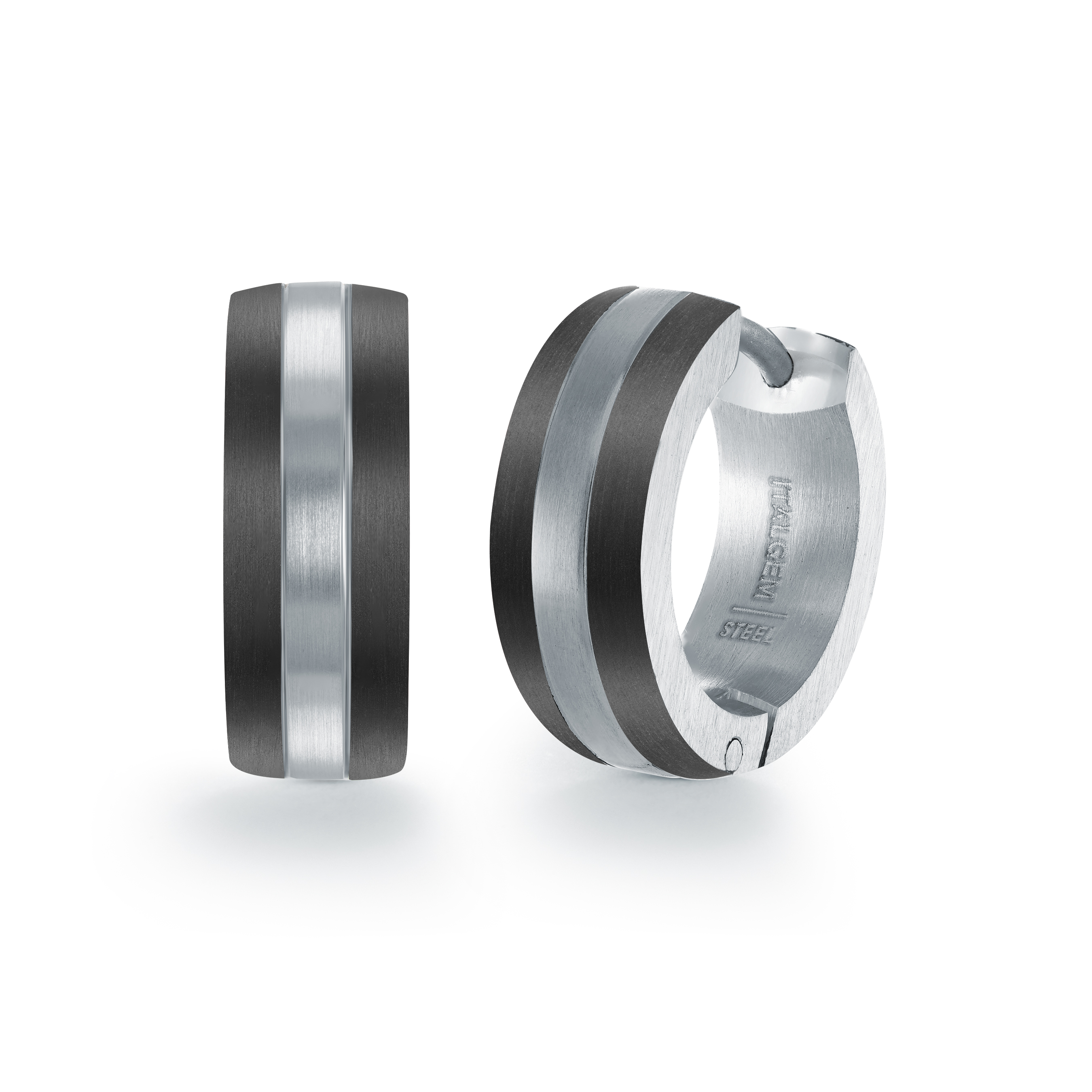 Boucles d'oreilles homme acier 2 couleurs