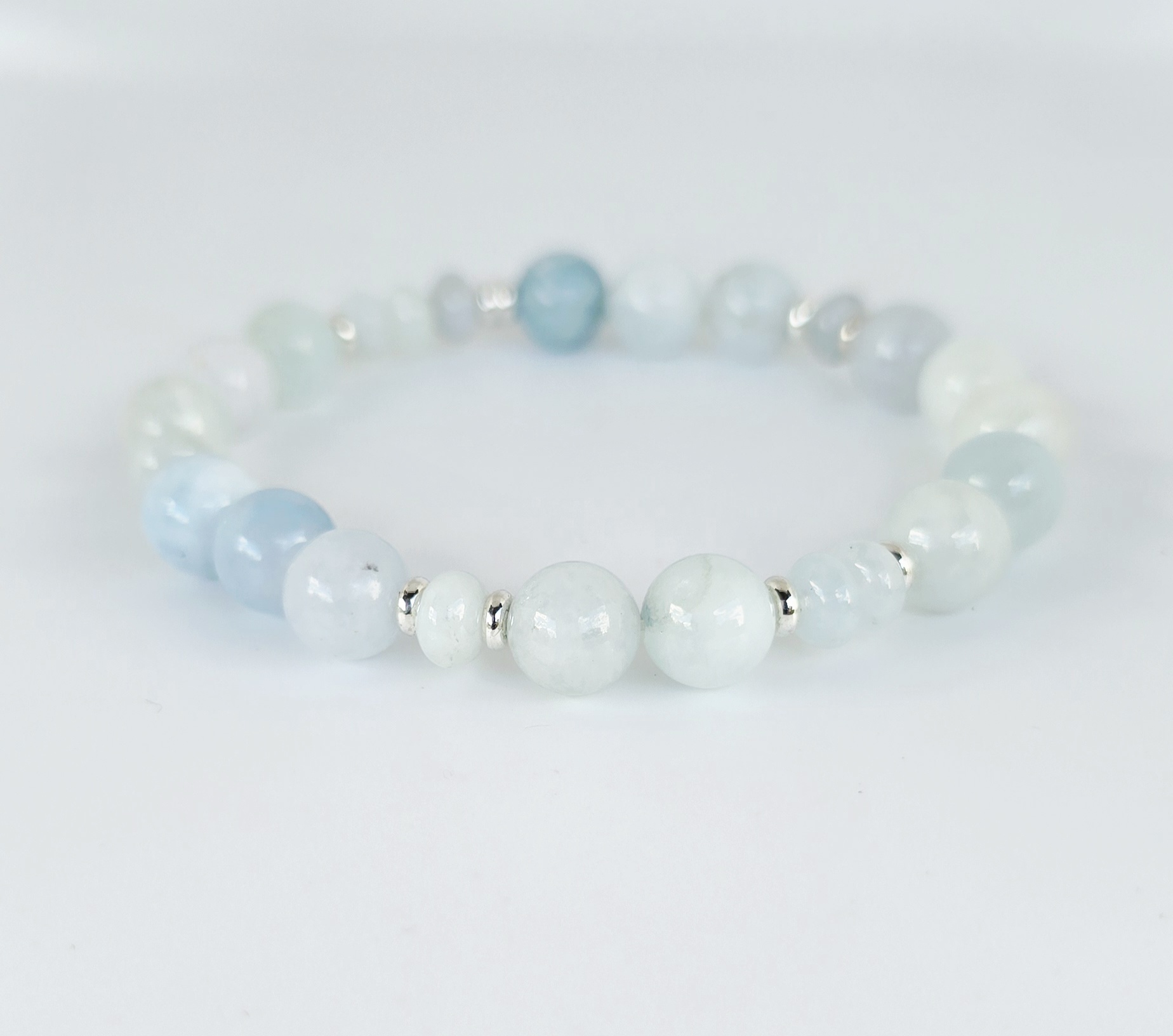 Bracelet d’aigue marine et acier