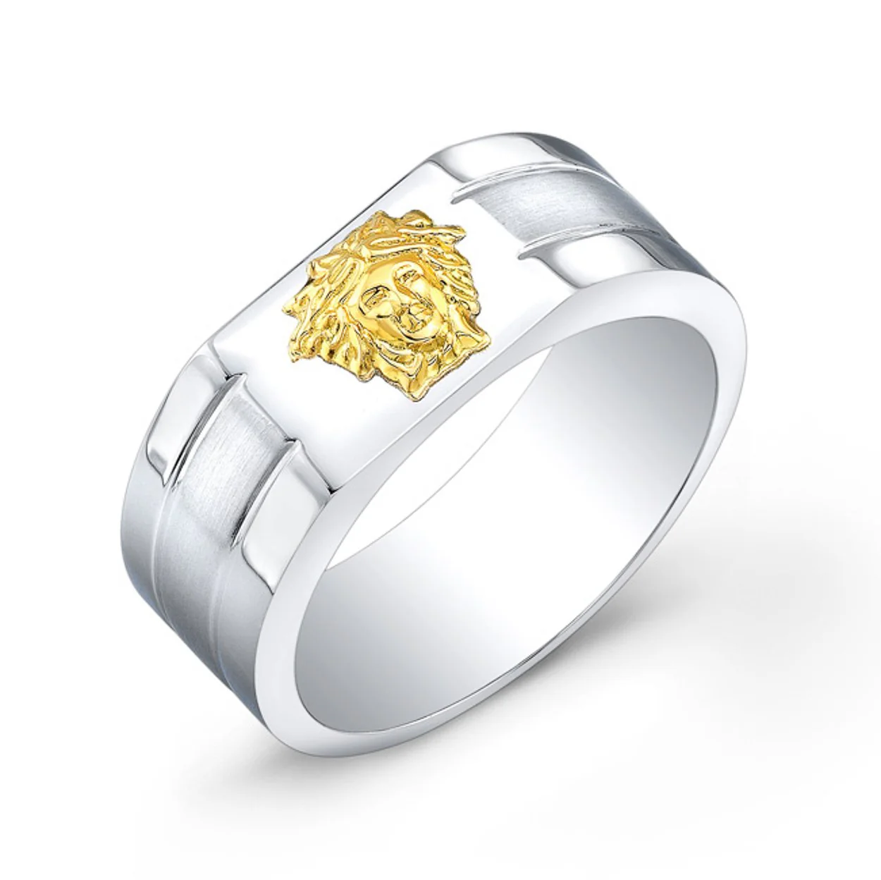 Bague acier homme motif tête