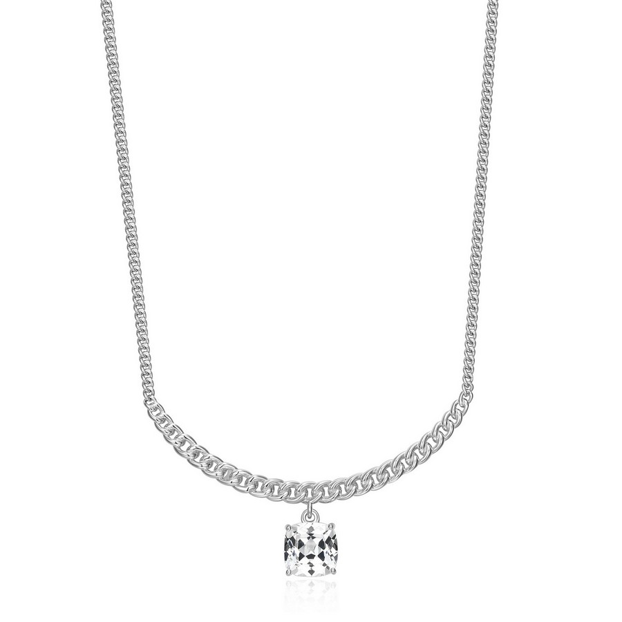 Collier argent et cubics de la ligne Weave