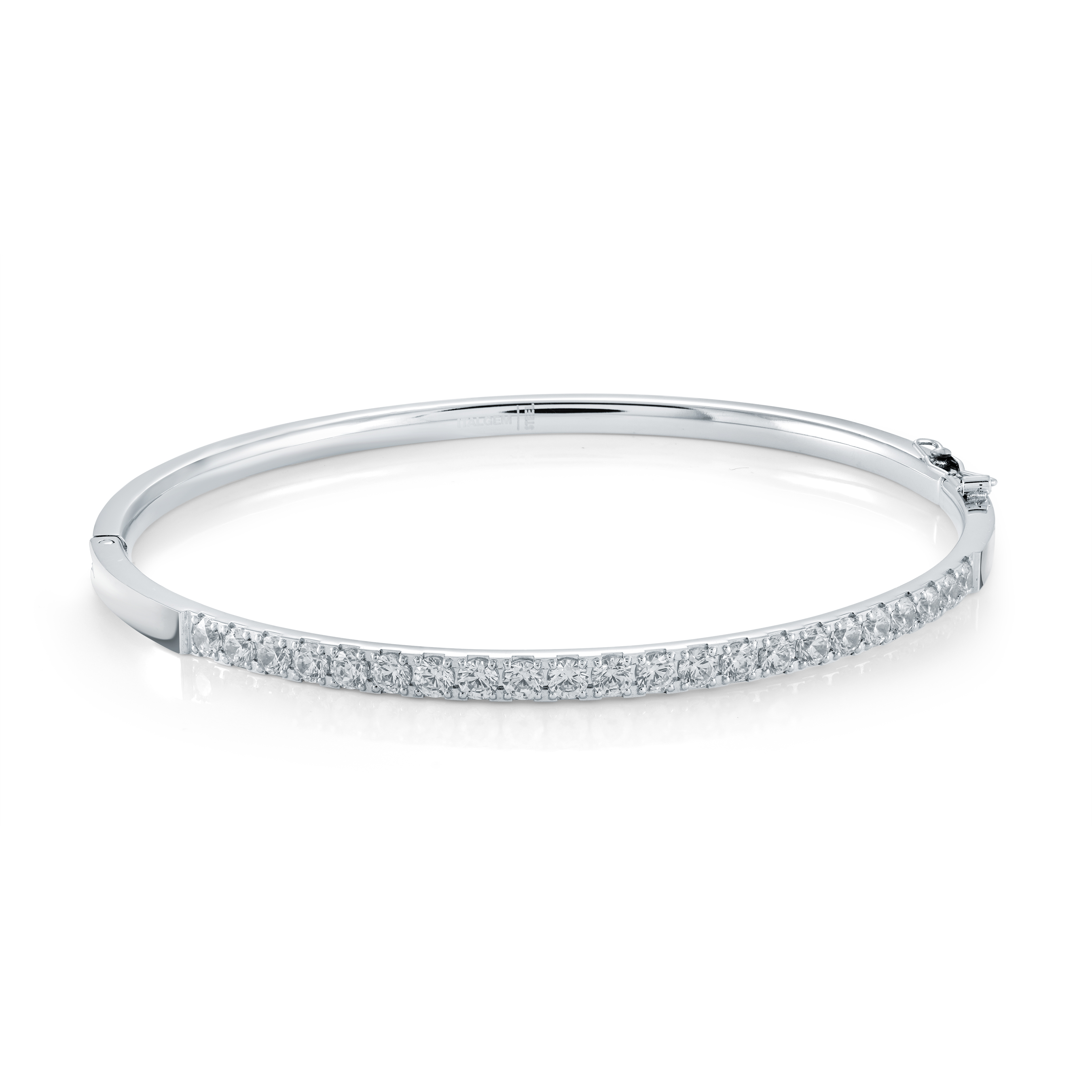 Bracelet acier Bangle rigide avec cubics