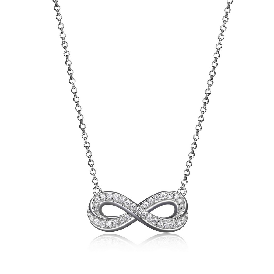 Collier et pendentif motif infini et cubiques