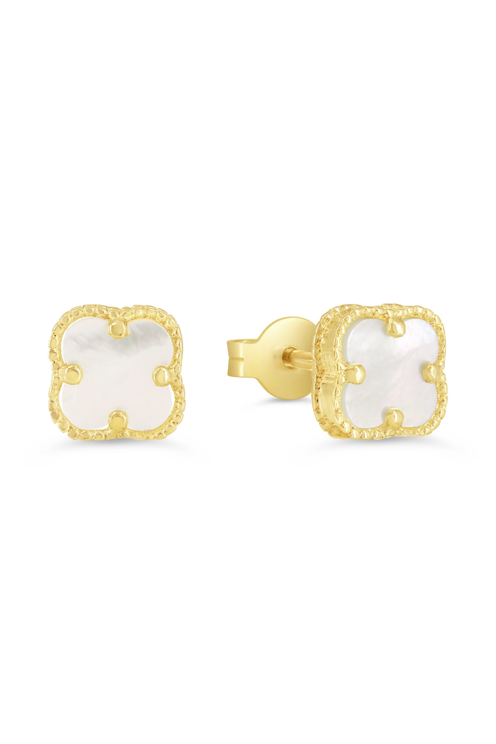 Boucles d'oreilles or jaune 10k et nacre de perle