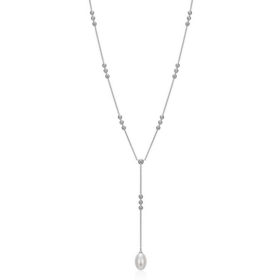 Collier 925 avec motifs boules et perle véritable