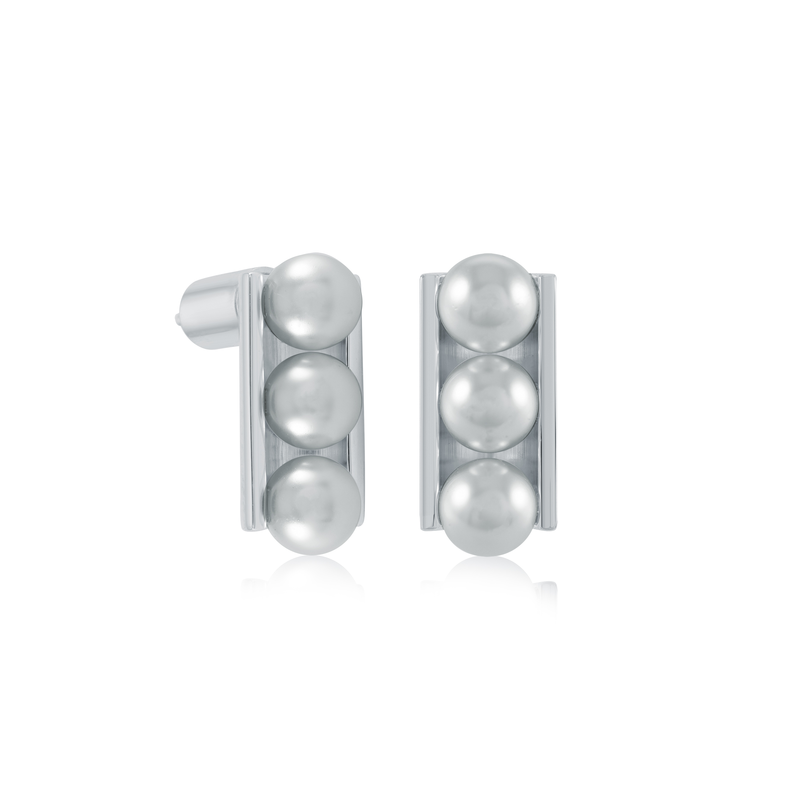 Boucles d'oreilles acier et perle