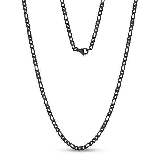 Chaine homme figaro plaqué ion noir