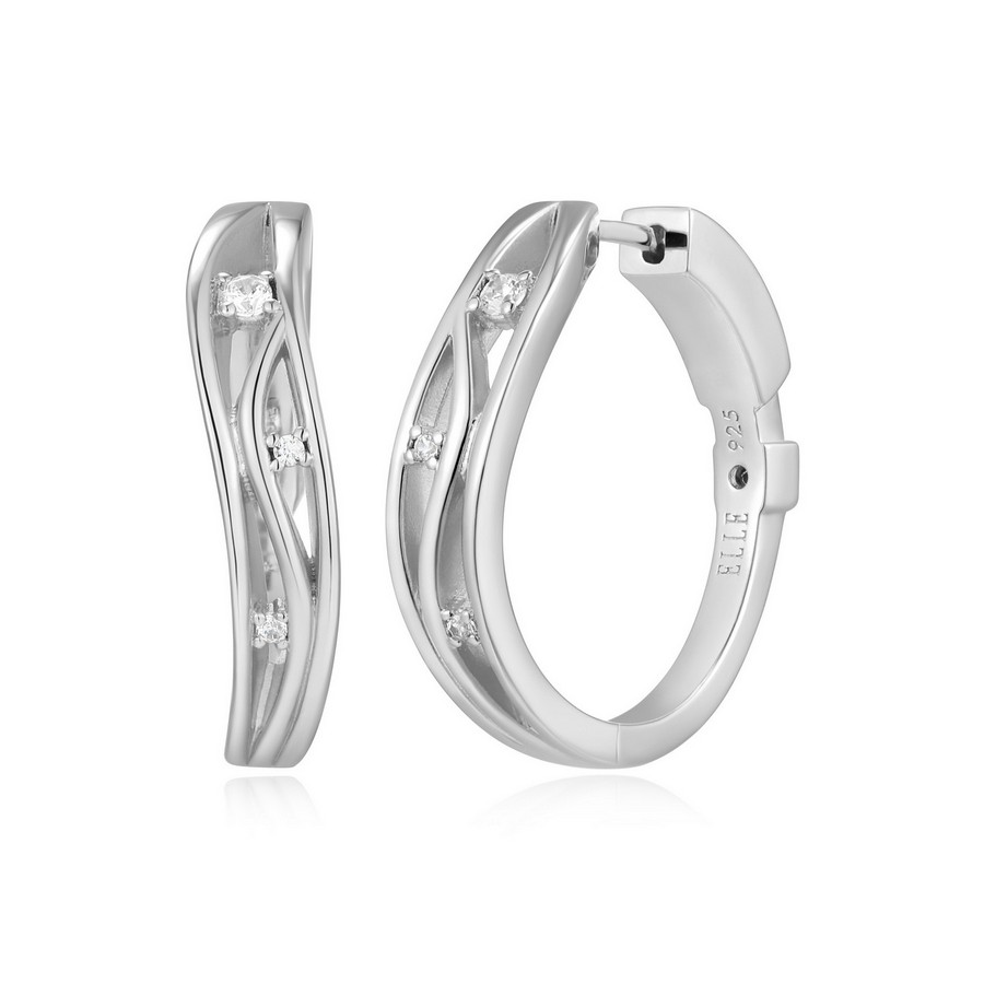 Boucles d'oreilles argent ELLE serties de cubics
