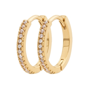 Boucles d'oreilles anneaux 10mm et cubics
