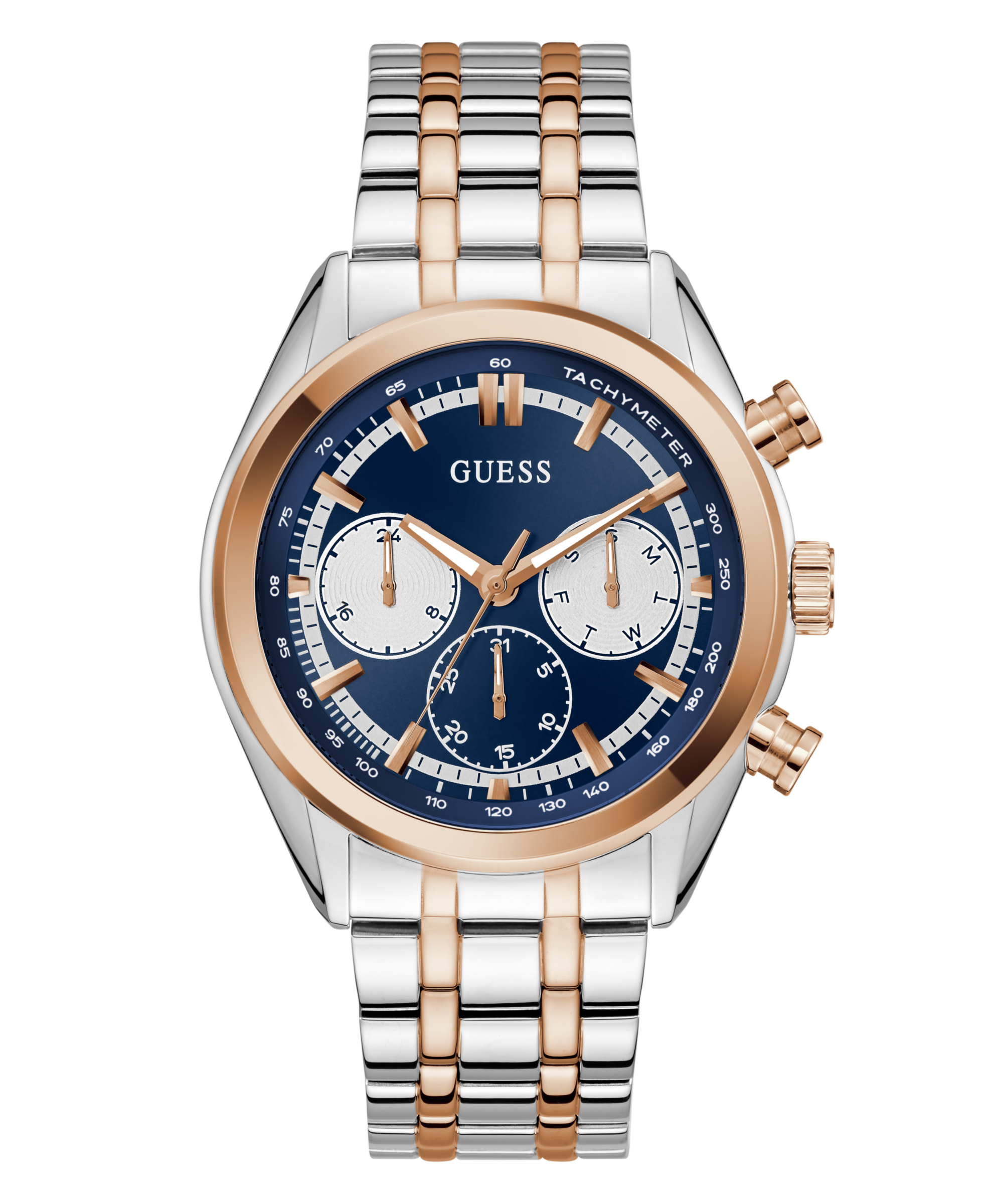 Montre Homme Guess à quartz bracelet et boitier deux tons chronographe