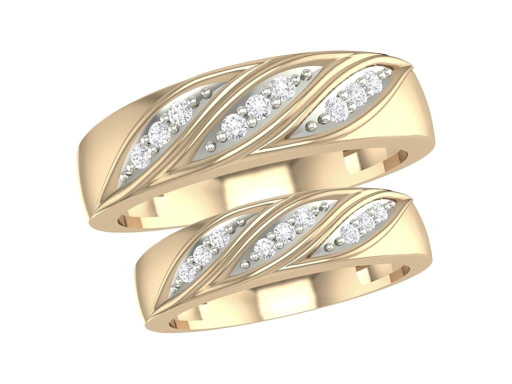 Bague Homme or jaune 10k avec diamants naturels