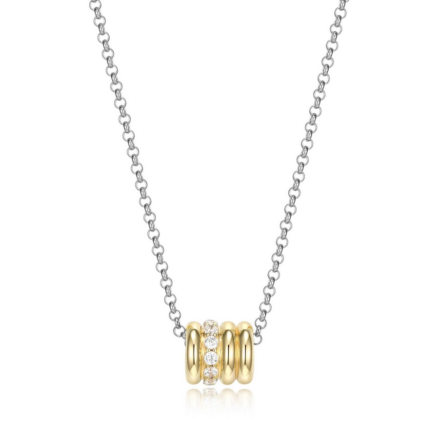 Ensemble chaîne argent et pendentif plaqué or ligne Goddess