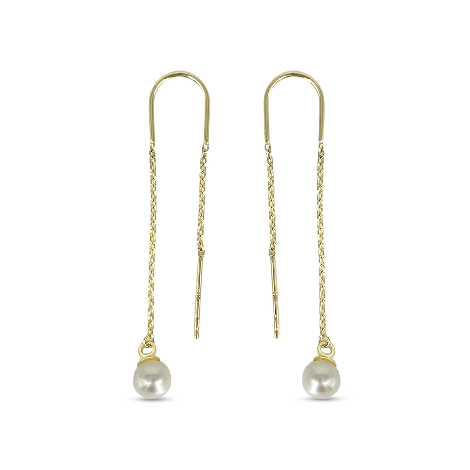 Boucles d'oreilles or jaune 10k et perles