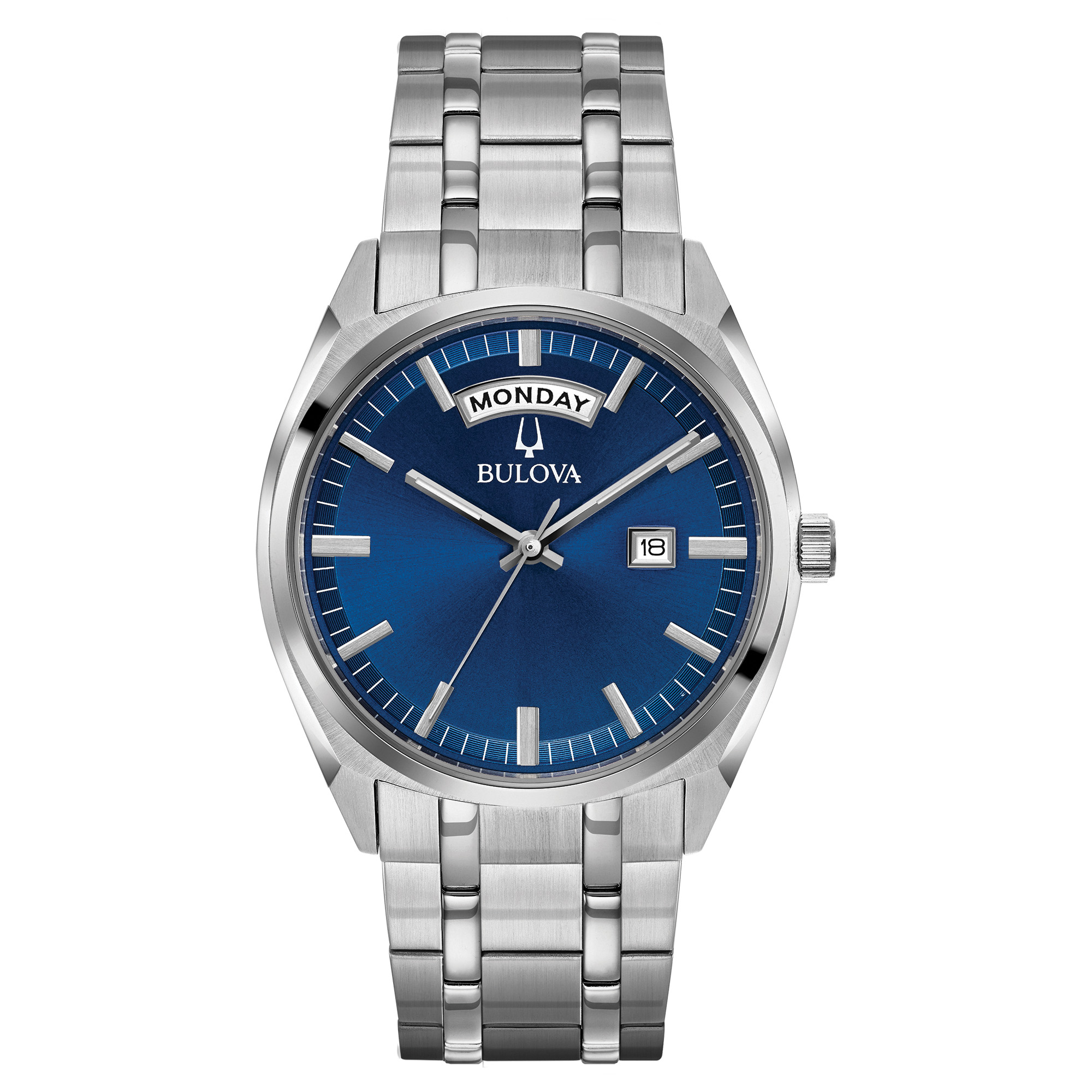 Montre Bulova homme fond bleu