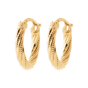 Boucles d'oreilles anneaux torsadés plaqué or