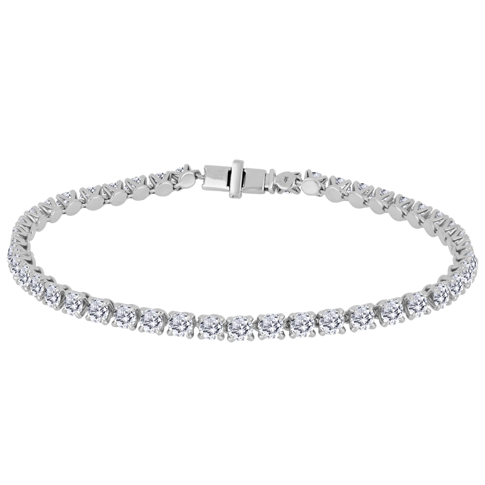Bracelet tennis or 10k blanc diamants laboratoire