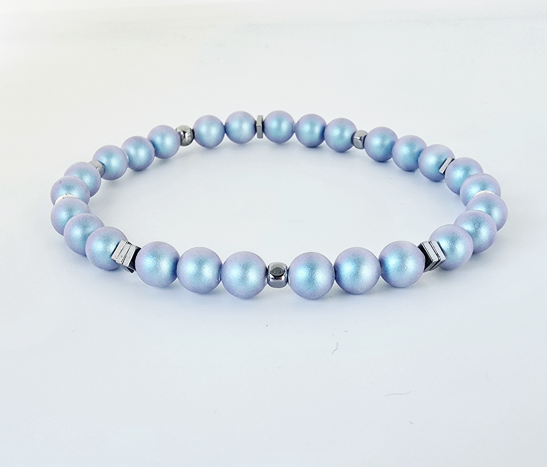 Bracelet de perles bleu Swarovski