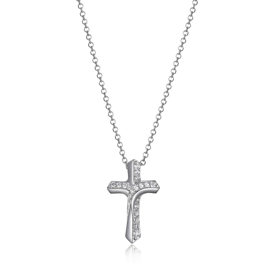 Ensemble chaîne et pendentif croix argent 925 et cubiques