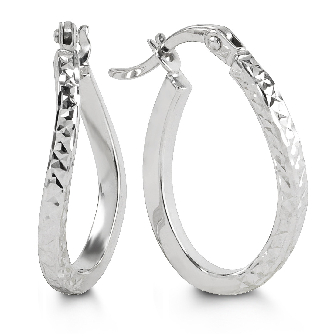 Boucles d'oreilles or 10k anneau ovale