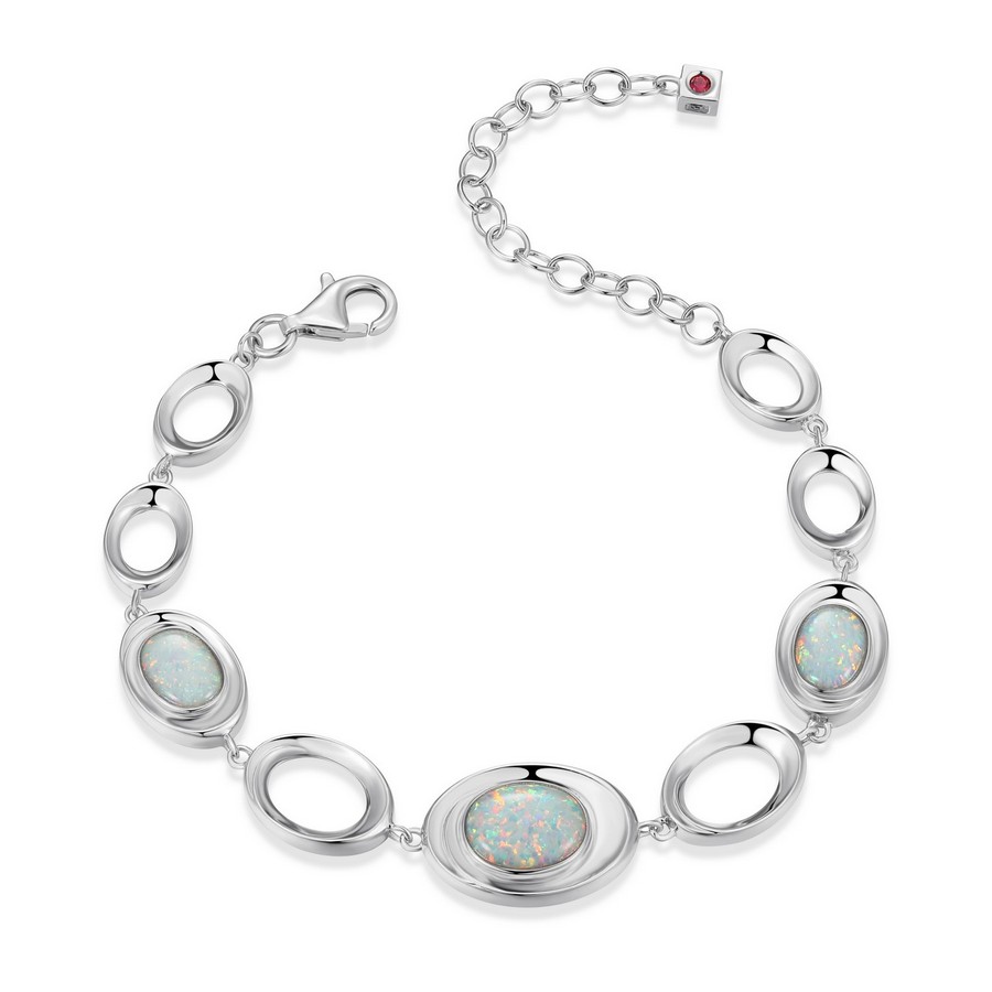 Bracelet argent 925 et opales véritables