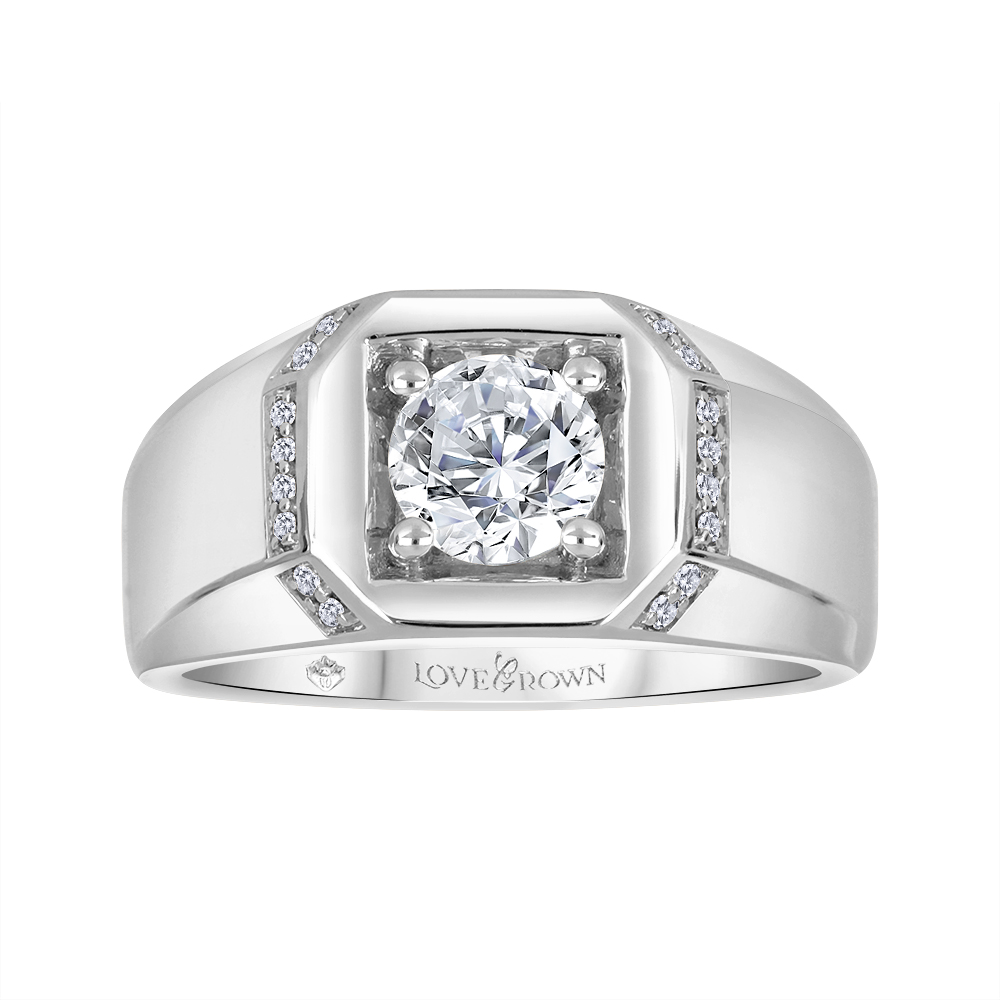 Bague or blanc 10k avec diamants de laboratoire
