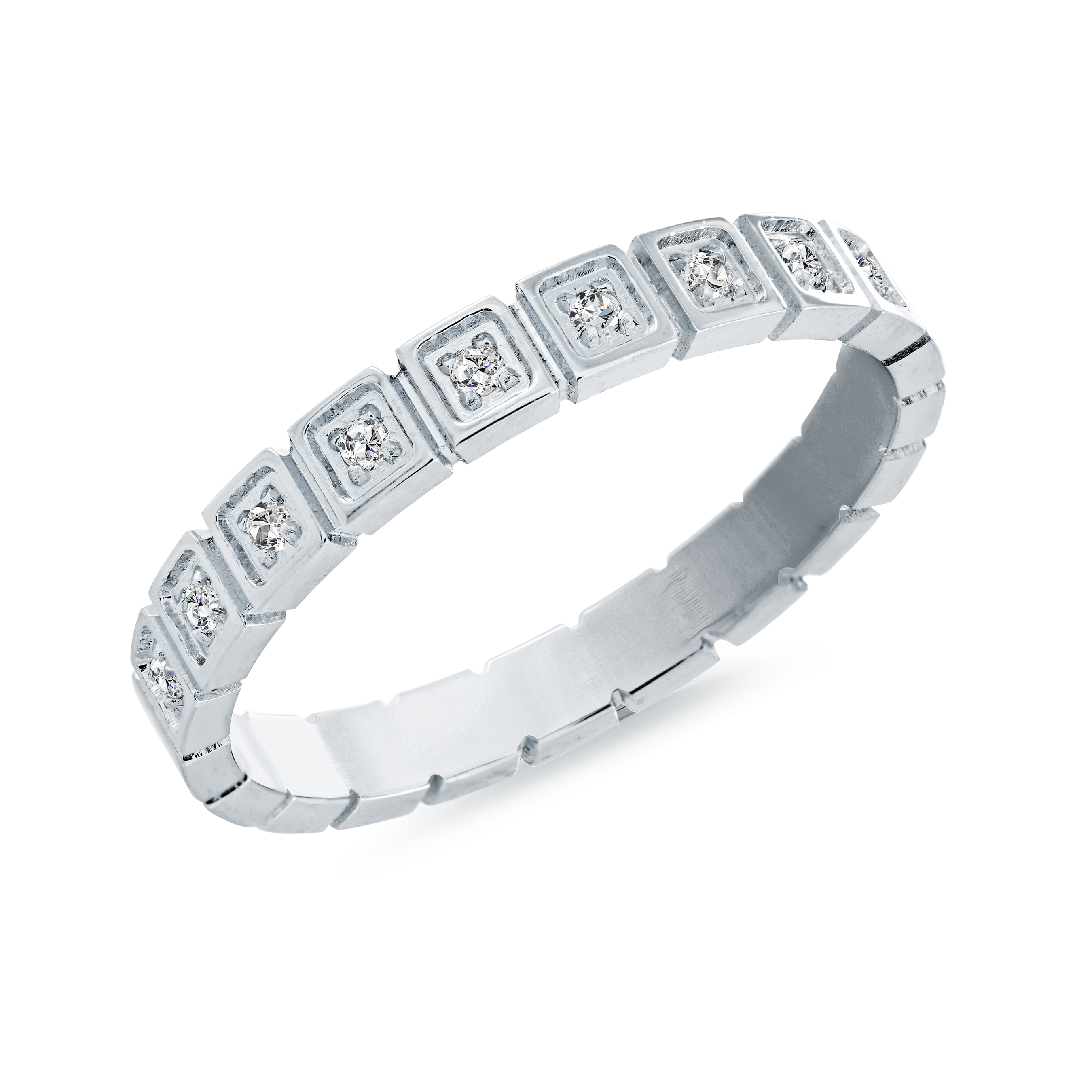 Bague acier motif quadrant