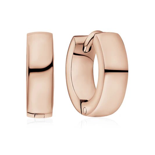 Boucles d'oreilles huggies acier plaqué or rose