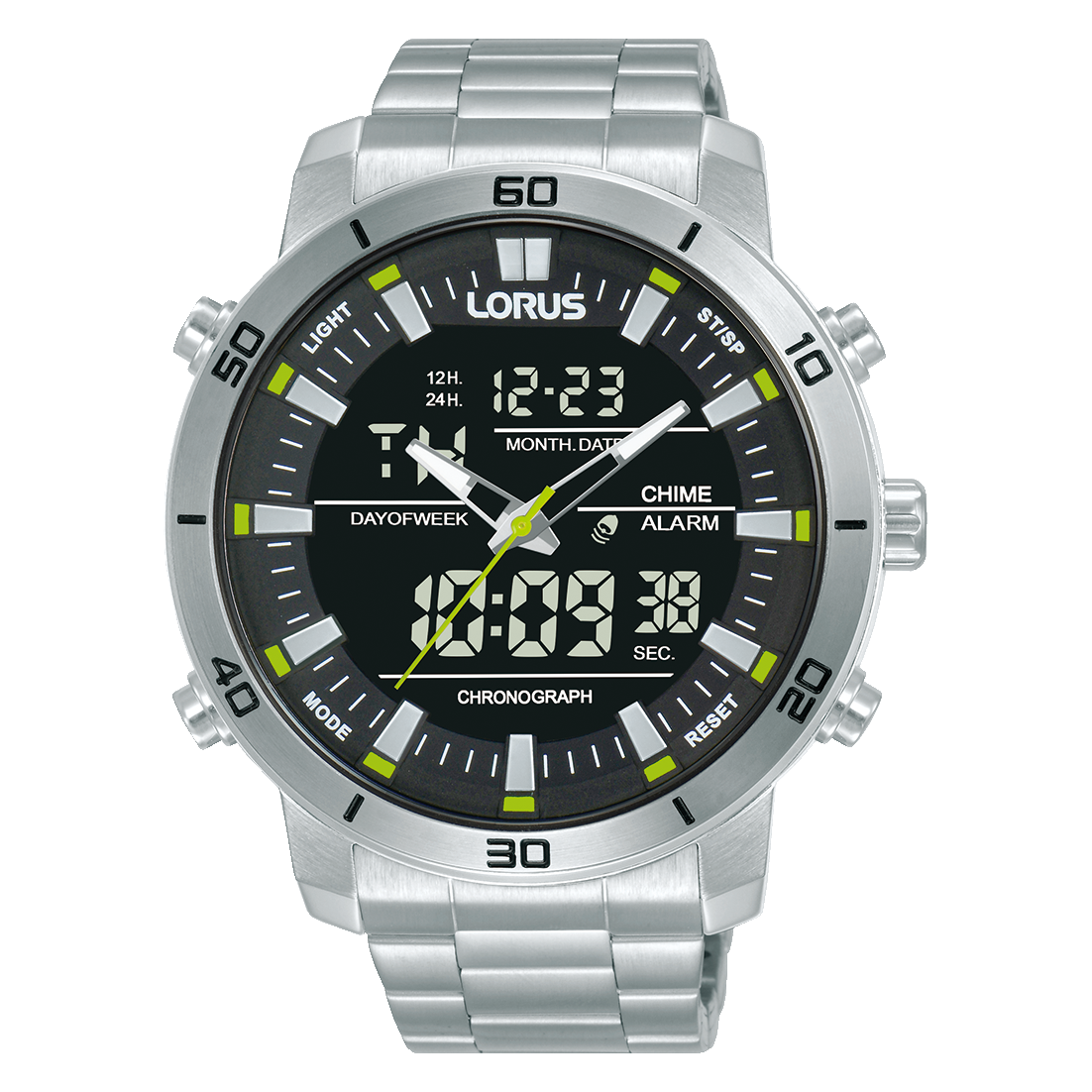 Montre analogique homme en acier