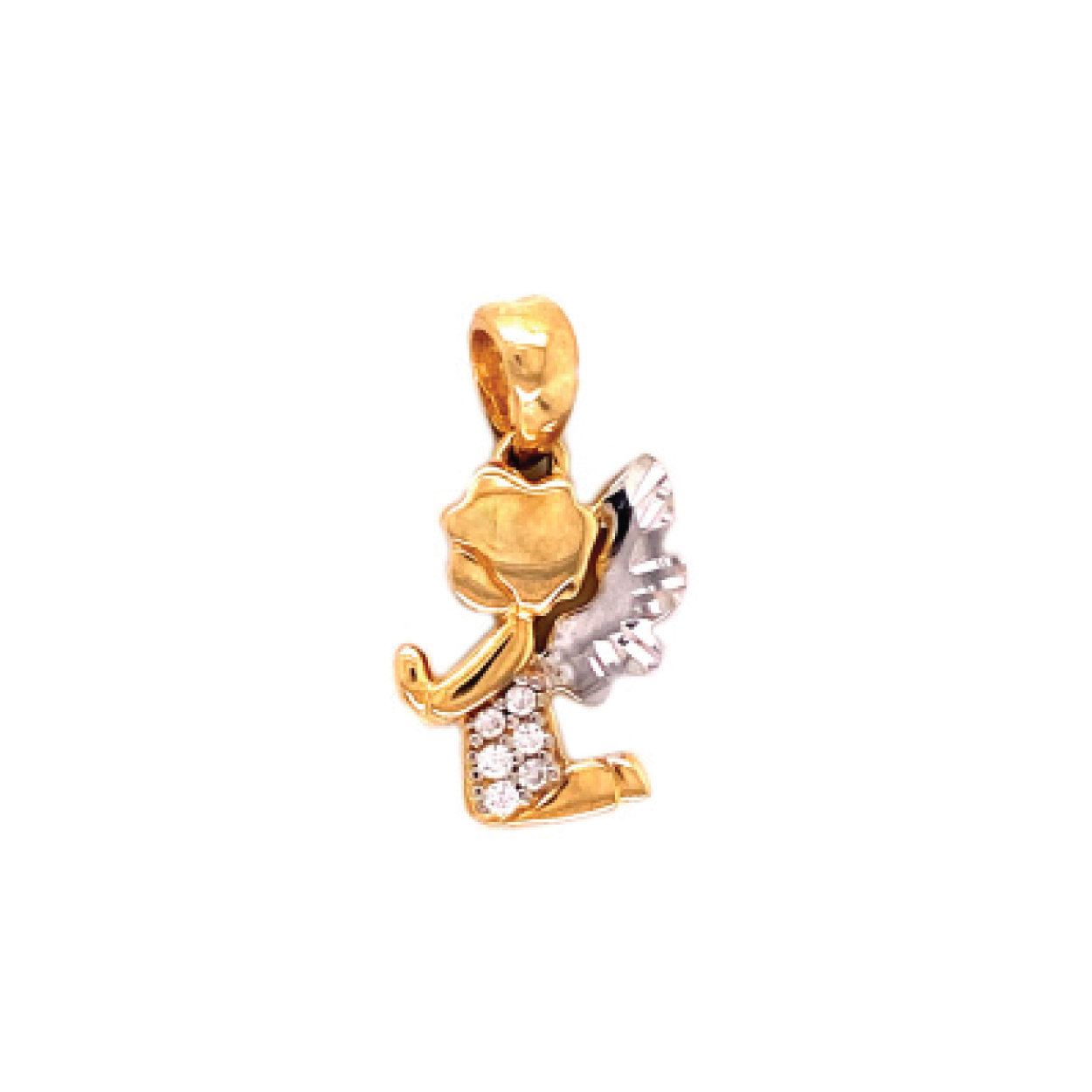 Pendentif or 10k motif fée avec cubics