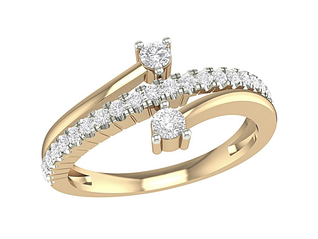 Bague or 10k2 tons avec diamants naturels