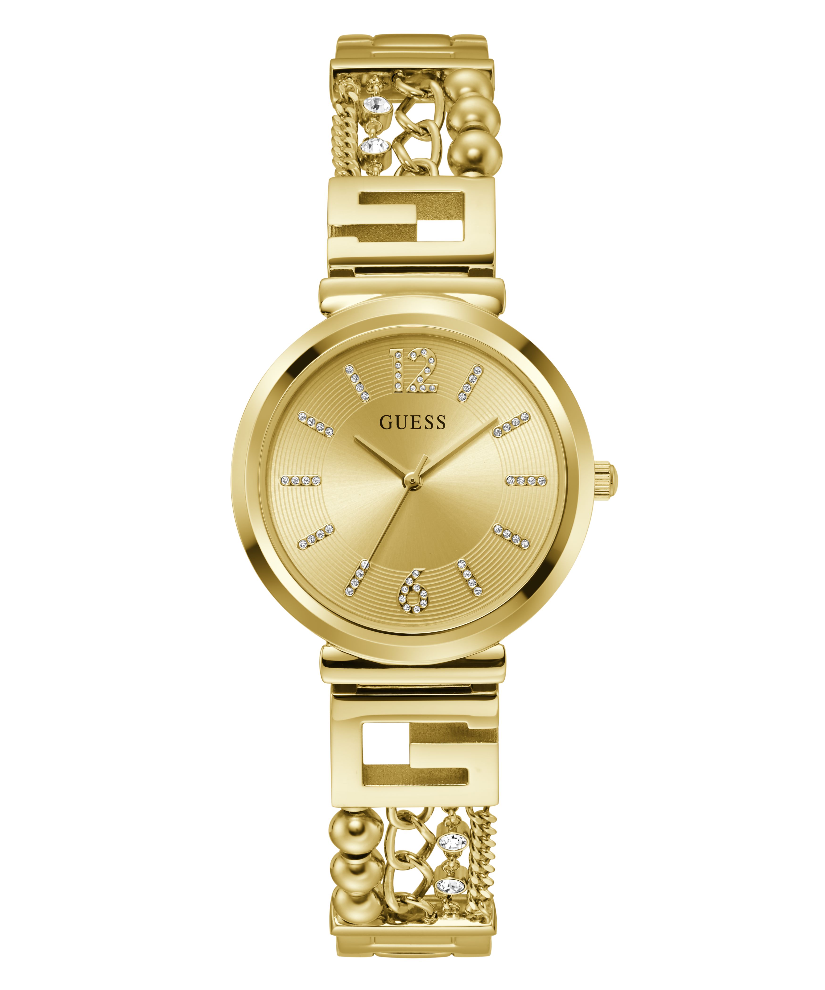 Montre dame GUESS quartz boitier et bracelet plaqué or