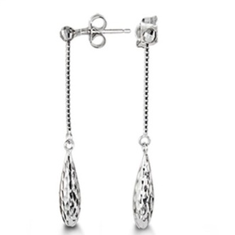Boucles d'oreilles or blanc 10k
