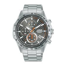 Montre homme boitier et bracelet acier fond anthracite