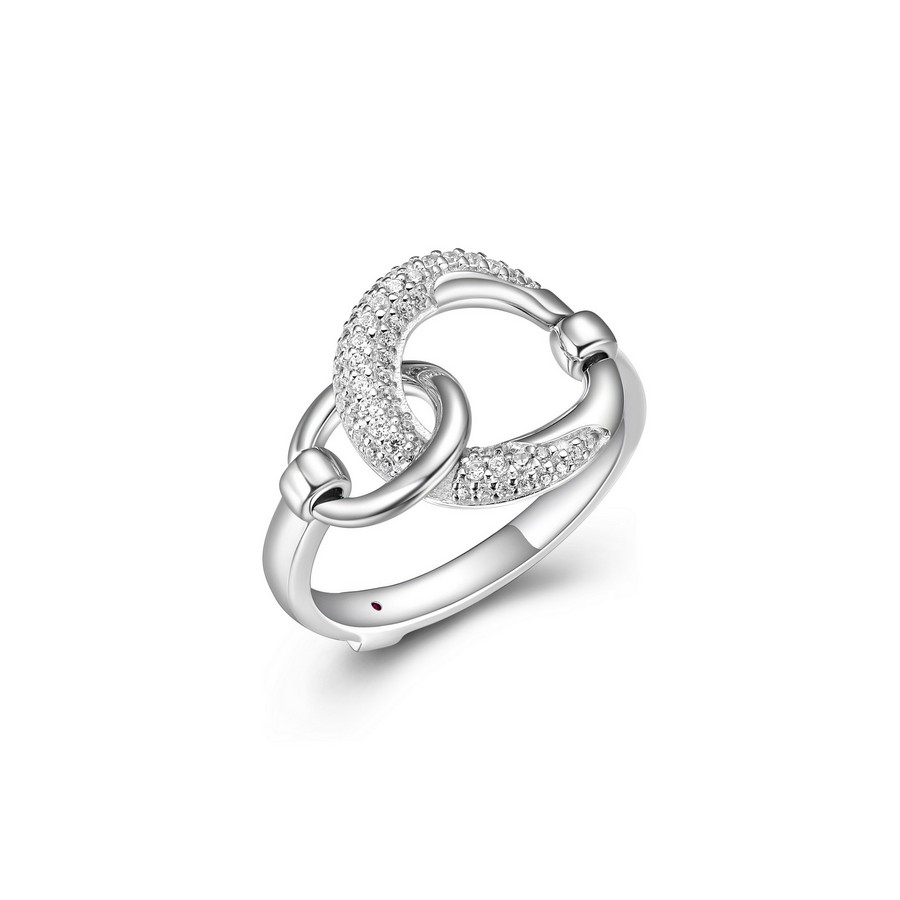 Bague argent 925 trois anneaux avec cubics