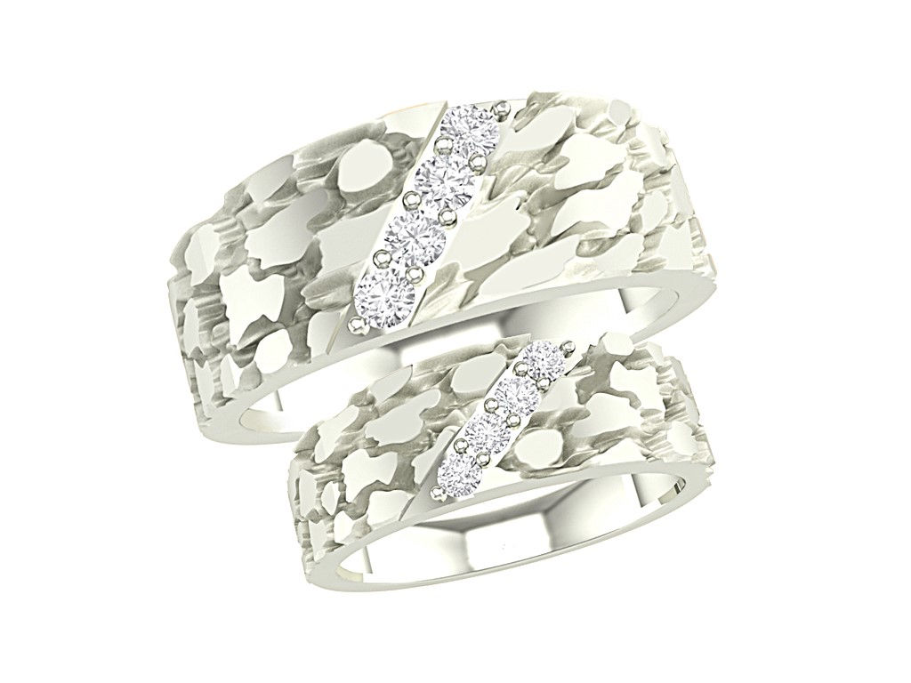 Jonc or jaune 10k avec diamant naturel