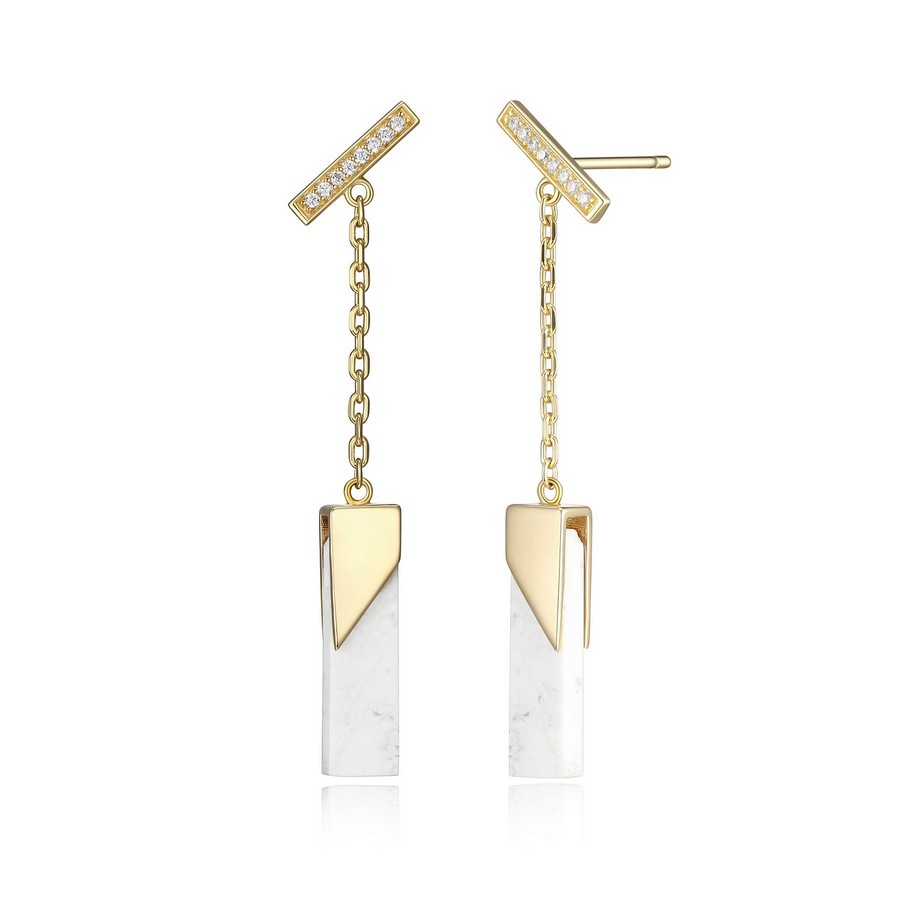 Boucle d'oreille en Howlite