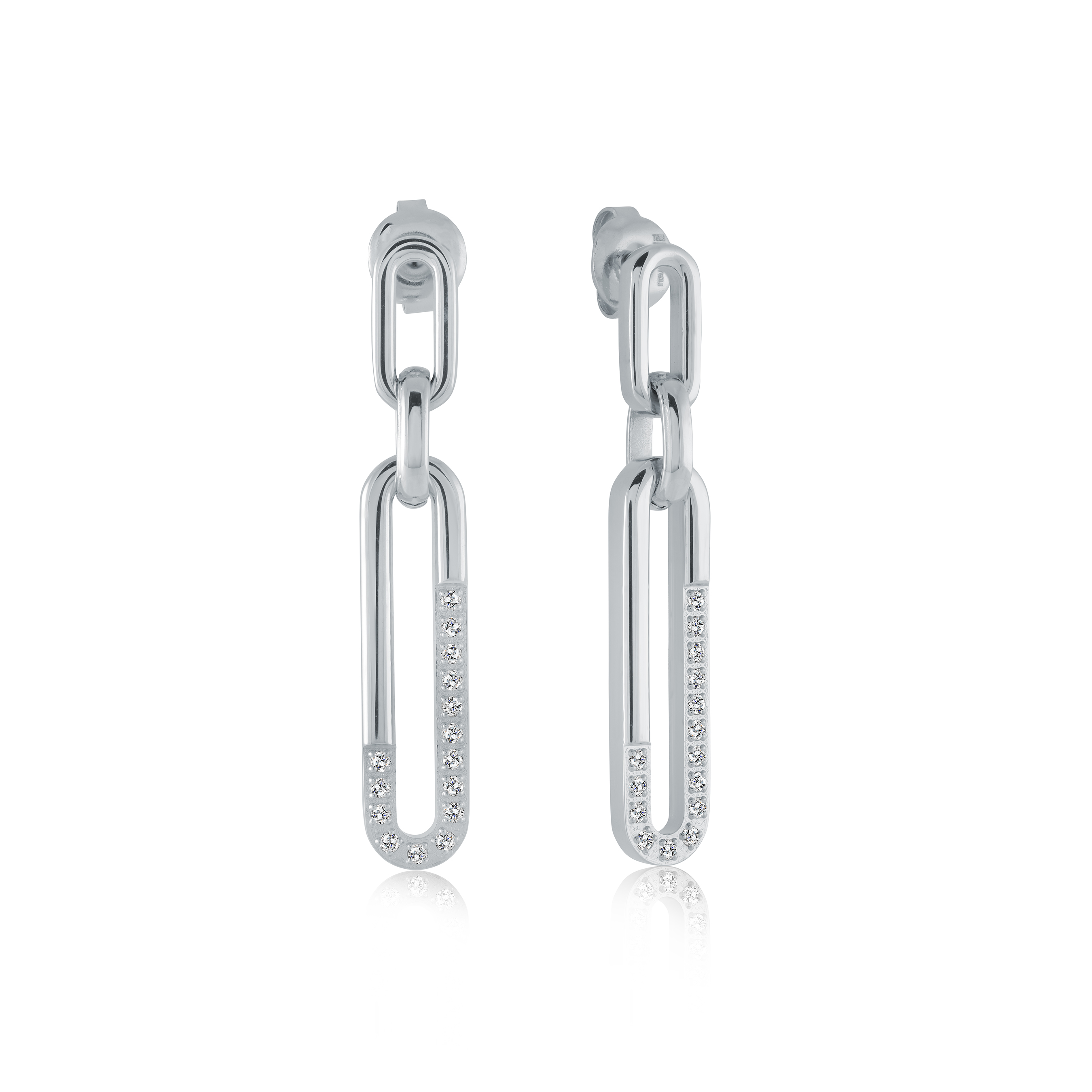 Boucles D'oreilles en acier inoxydable blanc DANGLE blanc-oz