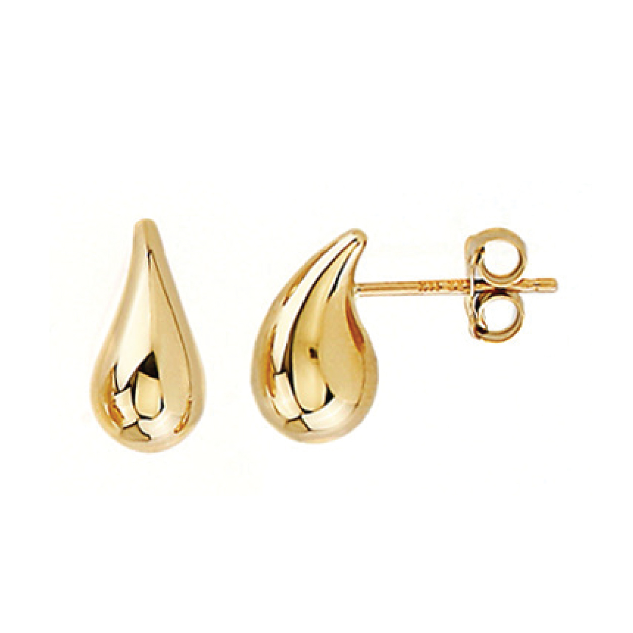 Boucles d'oreilles or jaune 10k forme goutte d'eau