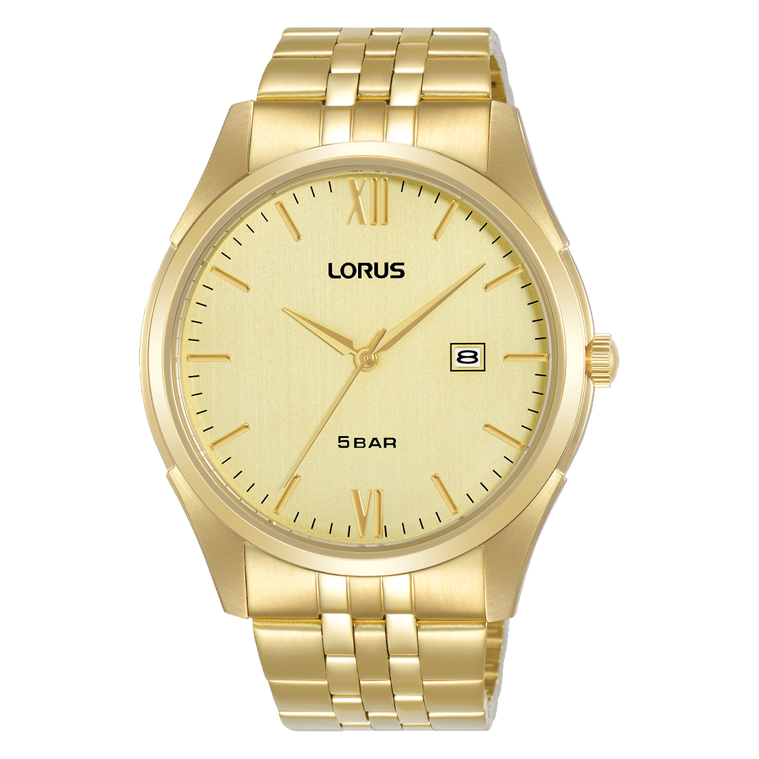 Montre quartz homme acier doré fond doré