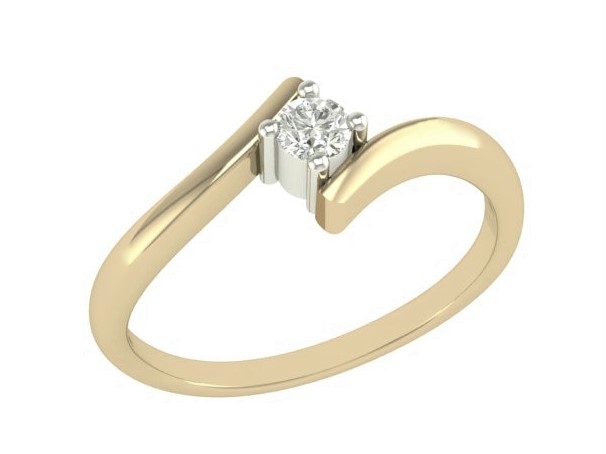 Bague solitaire or jaune10k diamant naturel