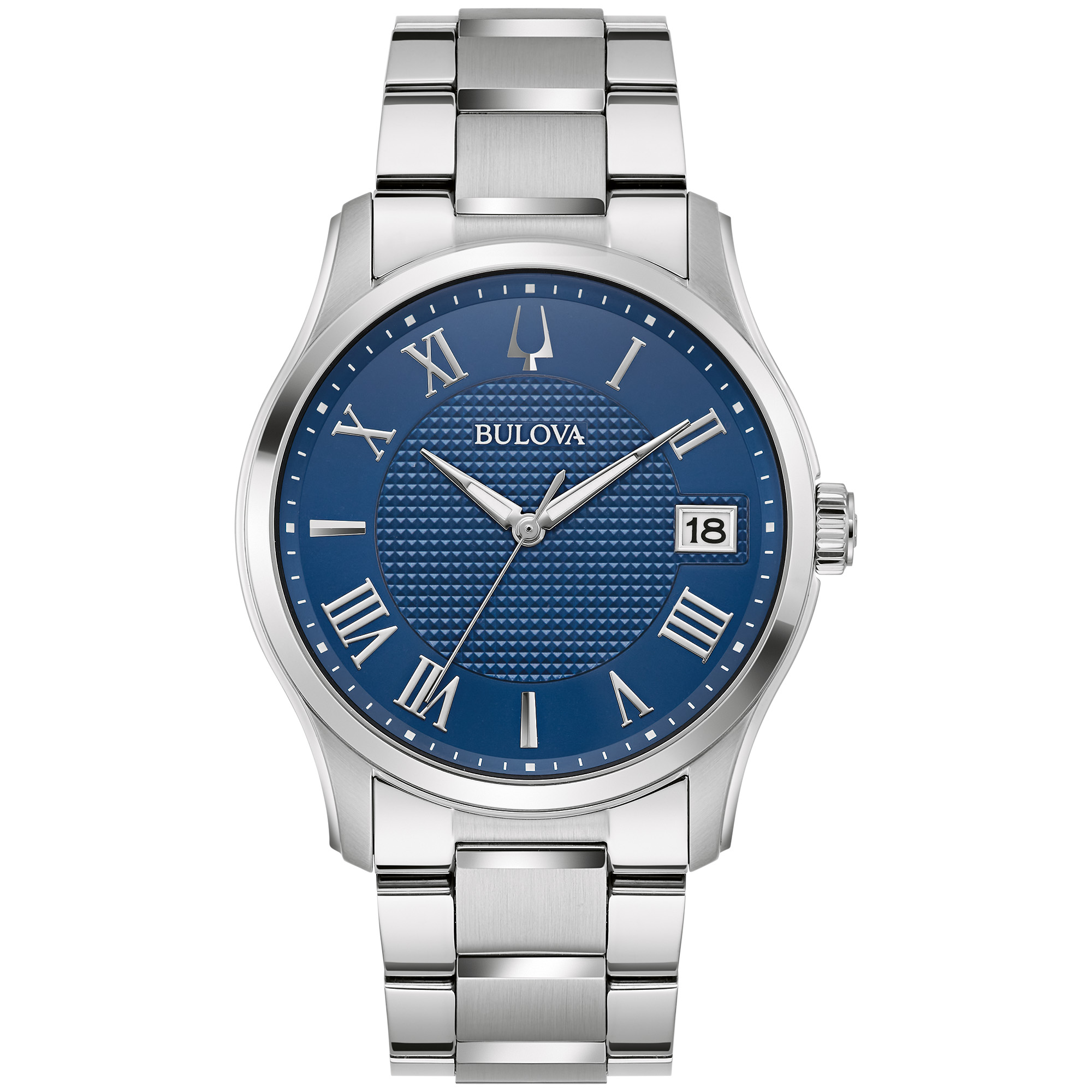 Montre Bulova homme fond bleu
