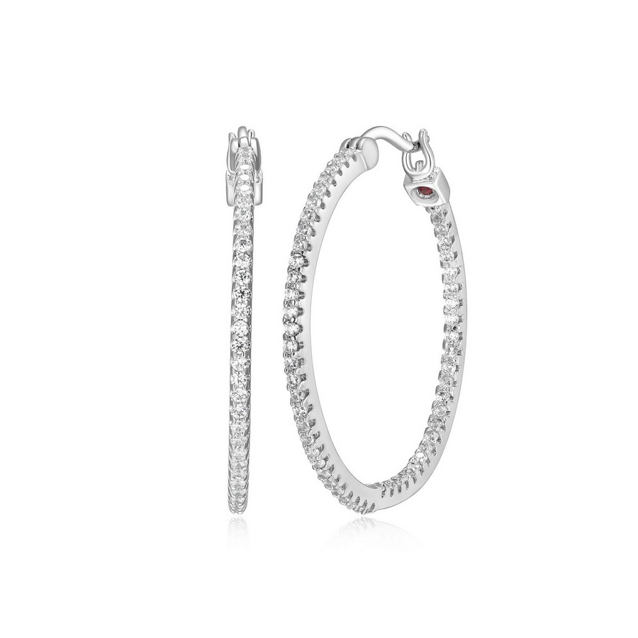 Copie de Boucles d'oreilles argent 925 anneaux avec cubics