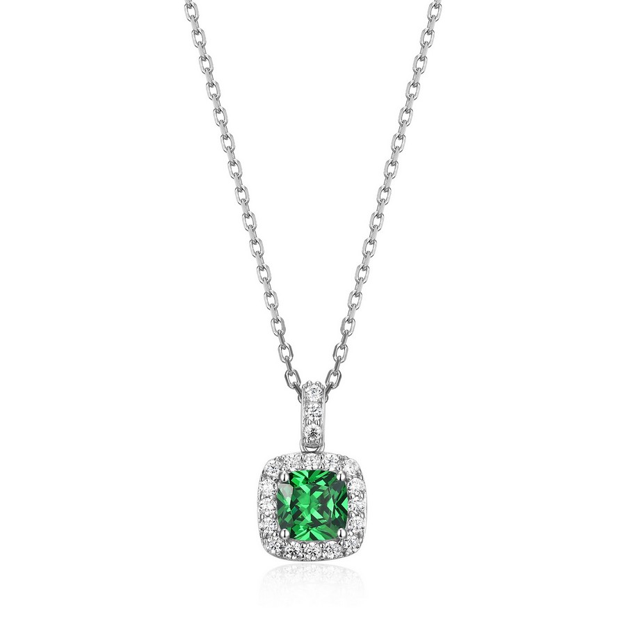 Ensemble chaîne et pendentif 925 pierre verte collection Radiance