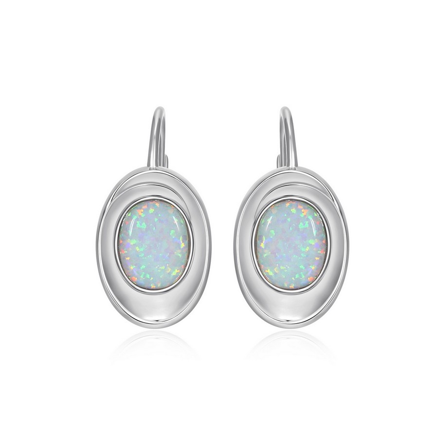 Boucles d'oreilles argent 925 avec opales véritables