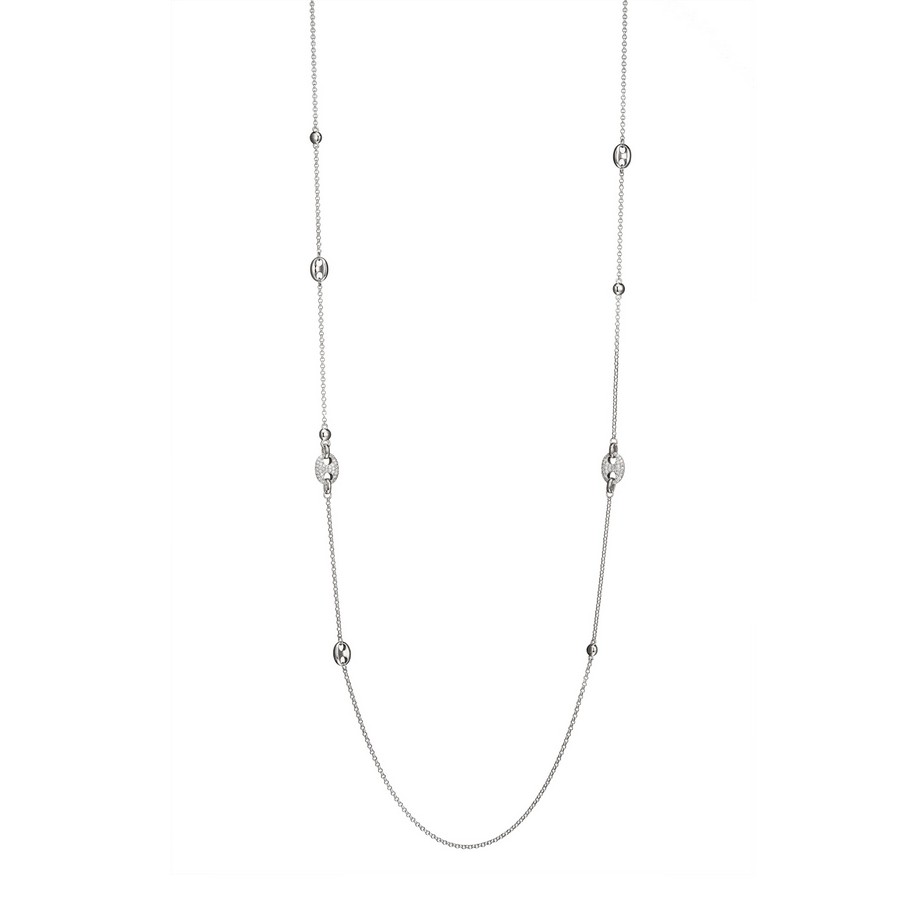 Collier argent 925 ligne espion avec motifs grains de café