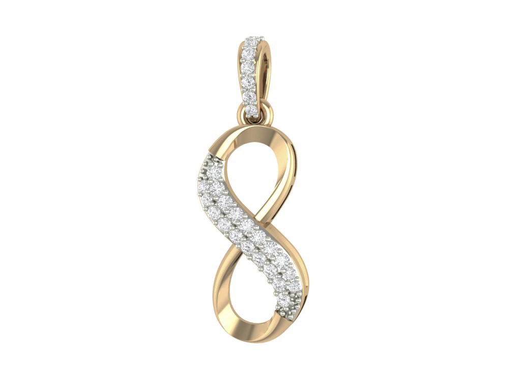 Pendentif or 10k et diamants motif infini
