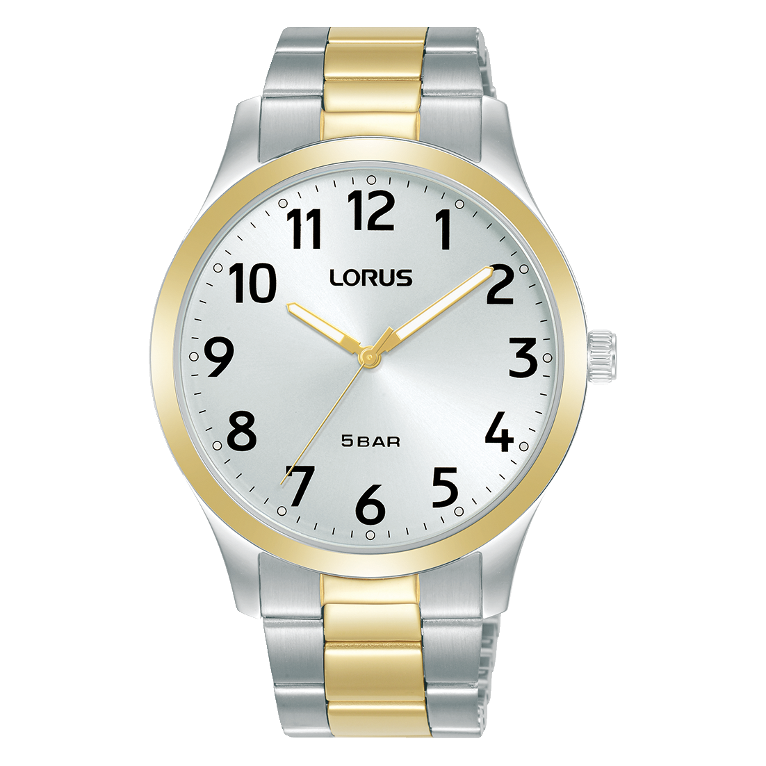 Montre dame quartz boitier et bracelet 2 tons fond gris
